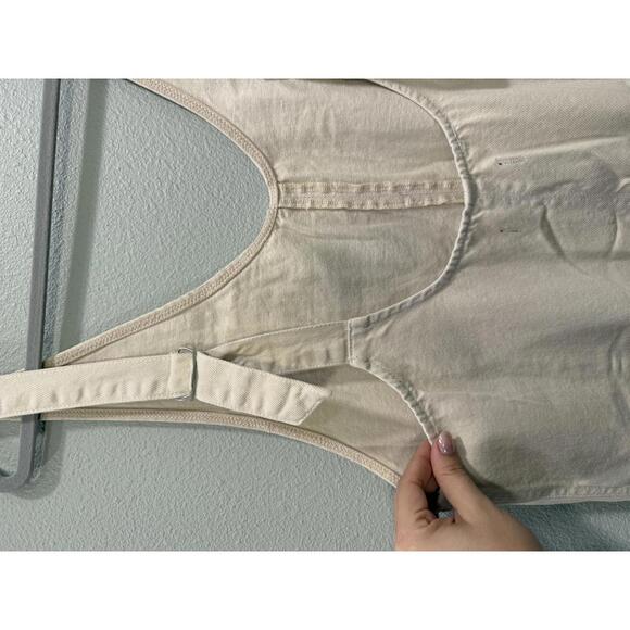 Free People High Roller Jumpsuit, Women's Medium, Cream Denim, NWOT - Picture 5 of 7